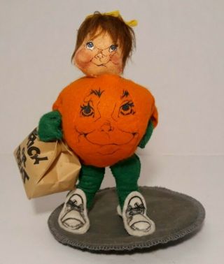 Annalee Trick Or Treat Pumpkin Kid 1989 Halloween 7 " 3031