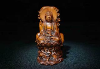 Chinese Natural Boxwood Hand Carved Kwan - Yin Figure Statues 62507
