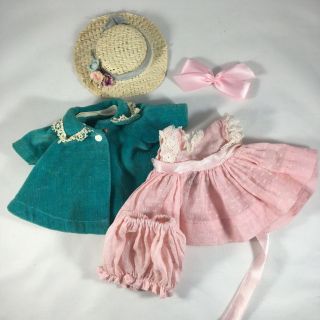 Vintage Vogue Tag Ginny Dress & Coat Outfit W - Hat,  Bloomers,  Hair Bow (no Doll)