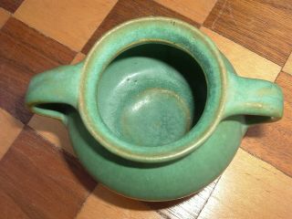 Rare Zanesville Stoneware Pottery Matt Green Miniature Vase Pot Arts & Crafts 3