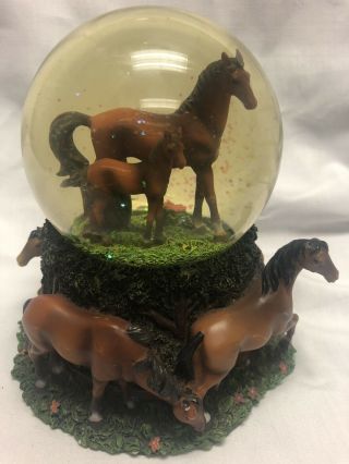 Very Rare Musical Snow Ball With Horses