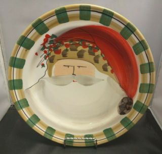 Vietri Old St.  Nick - Santa Claus - 11 " Dinner Plate - Made In Italy - Rare