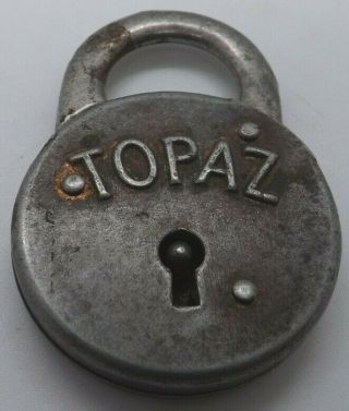 Vtg Topaz Embossed Pad Lock Padlock Antique No Key Eagle Lock Co Terryville Conn