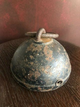 Rare Htf Antique Cast Iron Round Post Cap With Ring