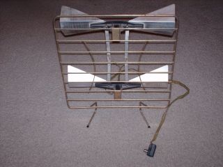 Vintage Double Bow Tie Set Top Tv Antenna Stand Gold And Silver