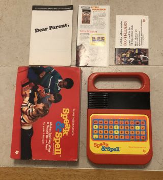 Vintage 1986 Texas Instruments Speak & Spell W/ Box And Books Rare