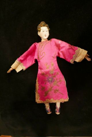 Antique Composition & Wood Chinese Opera Girl Doll