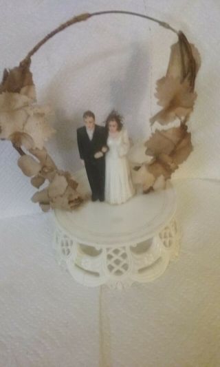 Vintage Wedding Bride Groom Cake Topper
