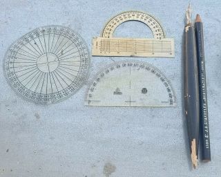 Ww2 German Wehrmacht Drawing Set For Maps Very Rare