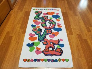 Awesome Rare Vintage Mid Century Retro 60s 70s Love Bright Terry Towel Fabric