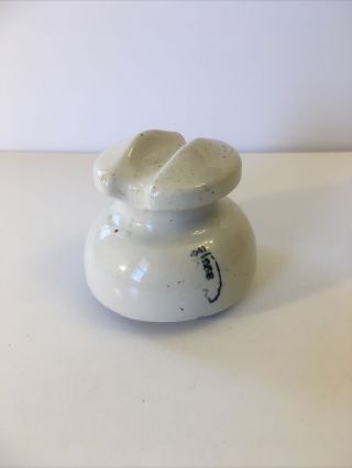 Antique Insulator Porcelain Ceramic Electrical Telephone Pole White Vintage