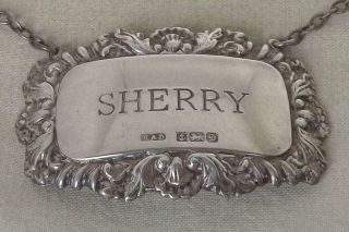 A Vintage Solid Sterling Silver Sherry Decanter Label Birmingham 1978.