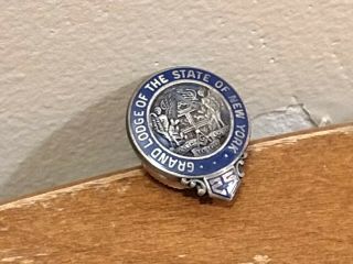 Antique/vintage Mason Grand Lodge Of Nys 25yr Pin Sterling Silver