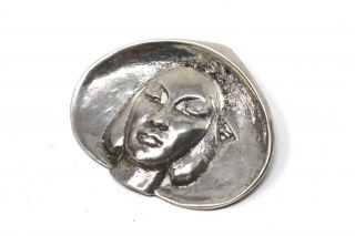 A Fine Heavy Antique Art Deco Sterling Silver 925 Asian Lady 