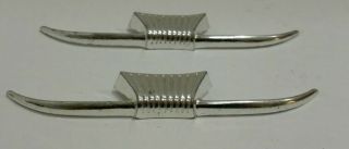 2 - Vintage Awesome Style Chrome Mcm Drawer Cabinet Door Pulls