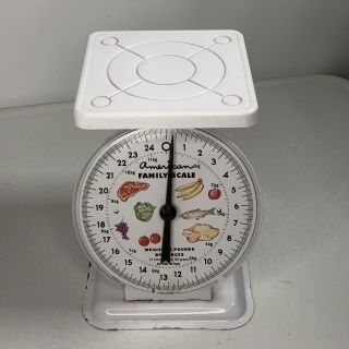 Vintage American Family Scale 25lb White Food Kitchen Scale Store Scale