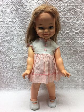 Vintage Ideal Giggles Doll 1967 18 Inches Eyes Move But Does Not Giggle