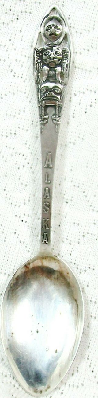 Antique Souvenir Sterling Silver Spoon From Alaska