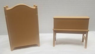Vintage 1980 Tomy Smaller Homes Dollhouse Furniture.  Armoire and roll top desk. 2