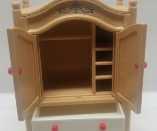 Vintage 1980 Tomy Smaller Homes Dollhouse Furniture.  Armoire and roll top desk. 3