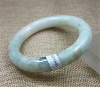 58.  5mm Certified Grade A Natural Blue Flower Jadeite Jade Bracelet Jade Bangle