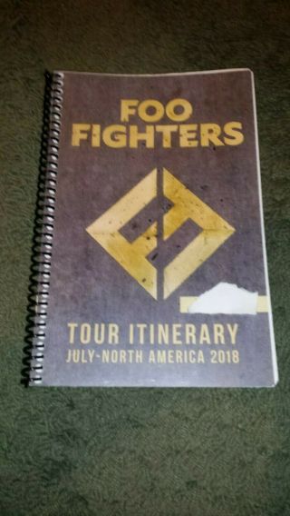 Foo Fighters 2018 Tour Itinerary July North America Rare Dave Grohl No Pick
