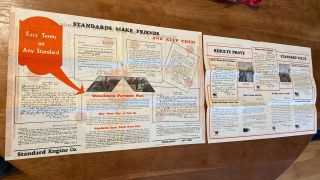 Standard Antique Garden Tractor Hit & Miss Gas Engine Two Sales Flyers
