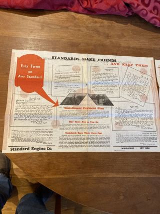 Standard Antique Garden Tractor Hit & Miss Gas Engine Two Sales Flyers 2