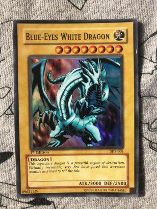 Vintage 1996 Yugioh Blue - Eyes White Dragon Ske - 001 1st Edition Very Rare