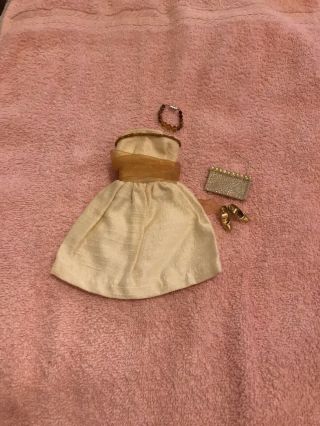 Vintage Barbie Doll Homemade Dress Necklace Purse & Shoes