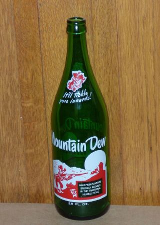 Rare Canadian Mountain Dew 28 Oz Acl Quart Soda Pop Bottle