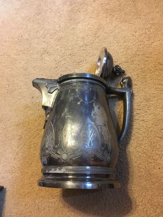1858 Antique Vintage Coffee Tea Pot Silver Plated Rogers Smith Co.  Haven Ct