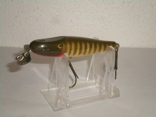Vintage Creek Chub 900 Baby Pikie In Pike Scale Color Glass Eyes