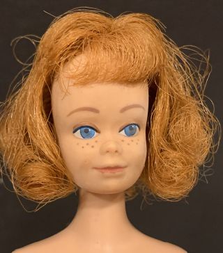 Vintage Barbie Titan Midge Doll Mattel 1969 Wearing Silver Polish Jumpsuit