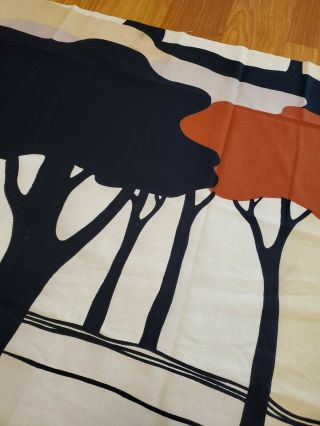 Awesome RARE Vintage Mid Century retro 70s Tampella Apia tree forest fabric WOW 2