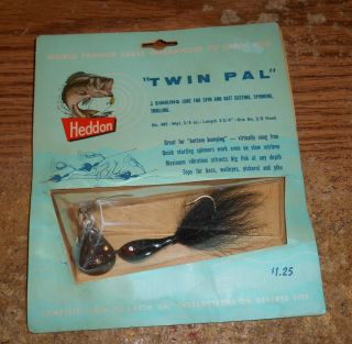 Vintage Heddon Twin Pal/new On Rare Card