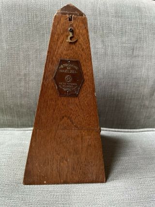 Pretty Vintage Wooden Metronome De Maelzel By Seth Thomas 4908