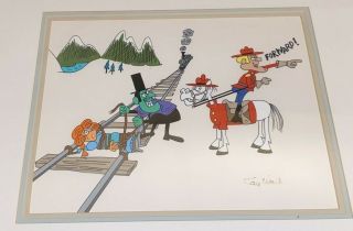 Very Rare Signed Lim Ed Jay Ward Cel Dudley Do Right " Nell On The Tracks " 1988