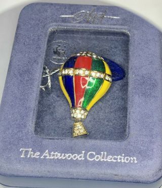 Vintage Estate Rare Atwood & Sawyer Hot Air Balloon Signed Brooch 3