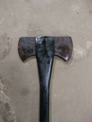 Antique Double Bit Axe With Handle No Makers Mark Visible 2