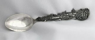 Vtg 4.  25 " Fort Dearborn Chicago City Scape Handle Sterling Silver Souvenir Spoon