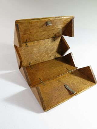 Refinished Antique 1889 Oak Accessory Puzzle Box — Singer Sewing Machine