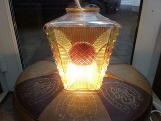 Vintage Coloured Glass Outdoor Lamp Shade Green Orange Red Lovely