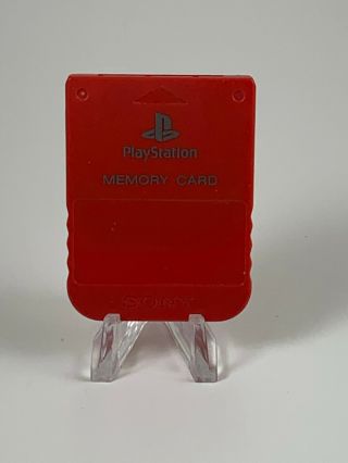 Rare Official Oem Solid Red Sony Playstation Memory Card Scph - 1020 Ps1 Ps One