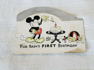 Rare Mickey Mouse Hallmark Birthday Card 1932 Signed–“from Your.  "