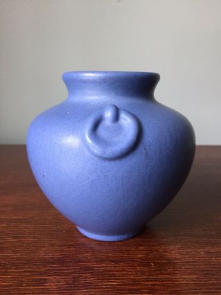 Rare Vintage Pfaltzgraff York Pottery Blue Matte Vase 138 Arts & Crafts 2