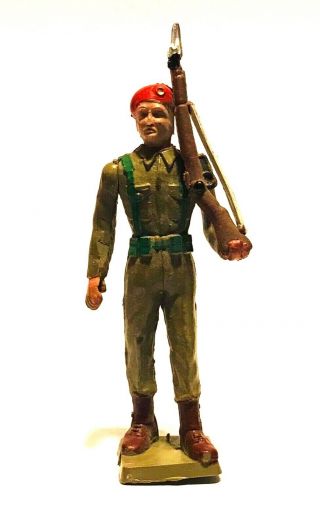 Vintage Aohna Athena ΑΘΗΝΑ Plastic Soldier Greek Army Red Beret Soldier Rare