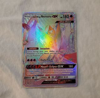 Pokemon Card Rainbow Secret Rare Dawn Wings Necrozma Gx 161/156 Full Art M/nm