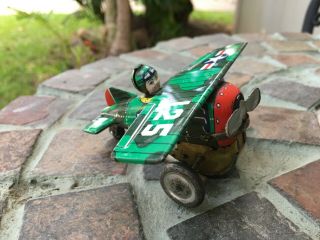 VERY RARE 1920s Vintage Marx Japan Tin Toy Wind Up Roll Over Airplane 2