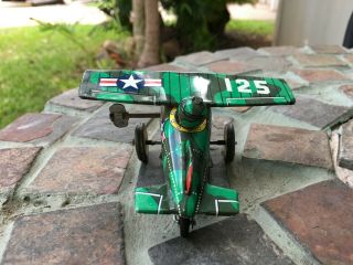 VERY RARE 1920s Vintage Marx Japan Tin Toy Wind Up Roll Over Airplane 3